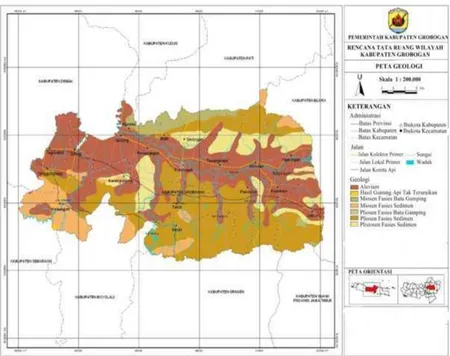 Gambar 2.10 Peta Geologi Lembar Kabupaten Grobogan 