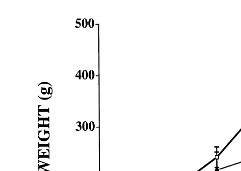 Fig. 1. Weight gain of fish with consistently low NŽs10 or consistently high. NŽs8 cortisol concentrations.at 3-h post-stress