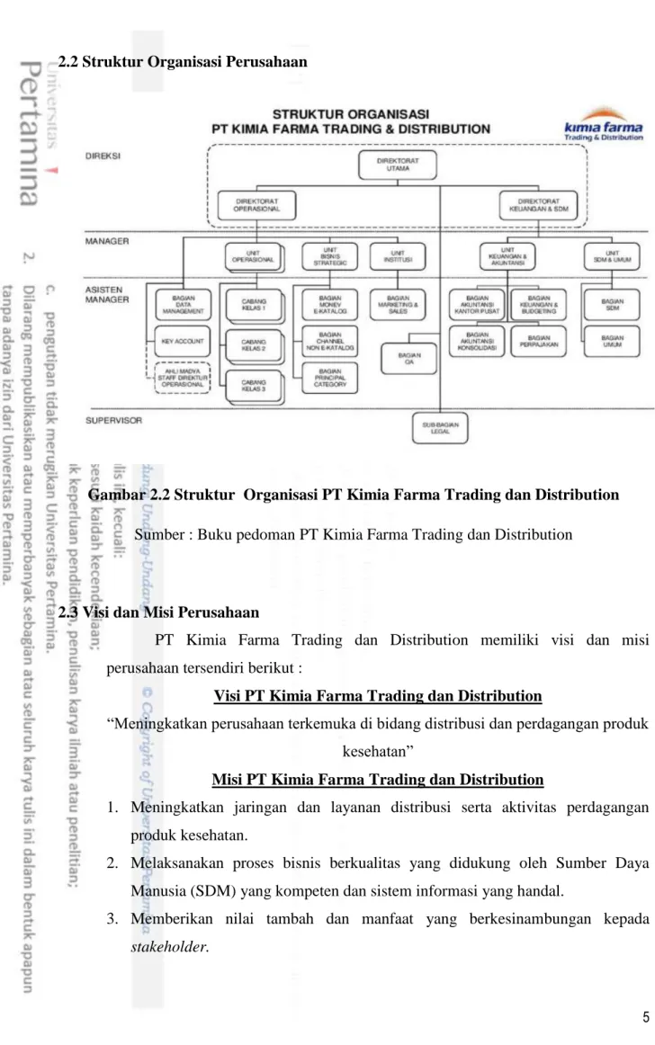 Gambar 2.2 Struktur  Organisasi PT Kimia Farma Trading dan Distribution 