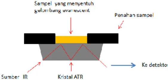 Gambar 2.5 Prinsip Kerja FTIR pada Metode ATR  