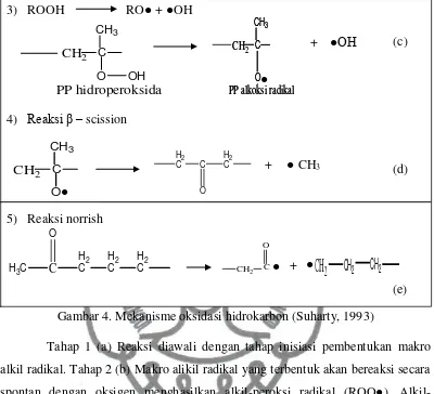 Gambar 4. Mekanisme oksidasi hidrokarbon (Suharty, 1993) 