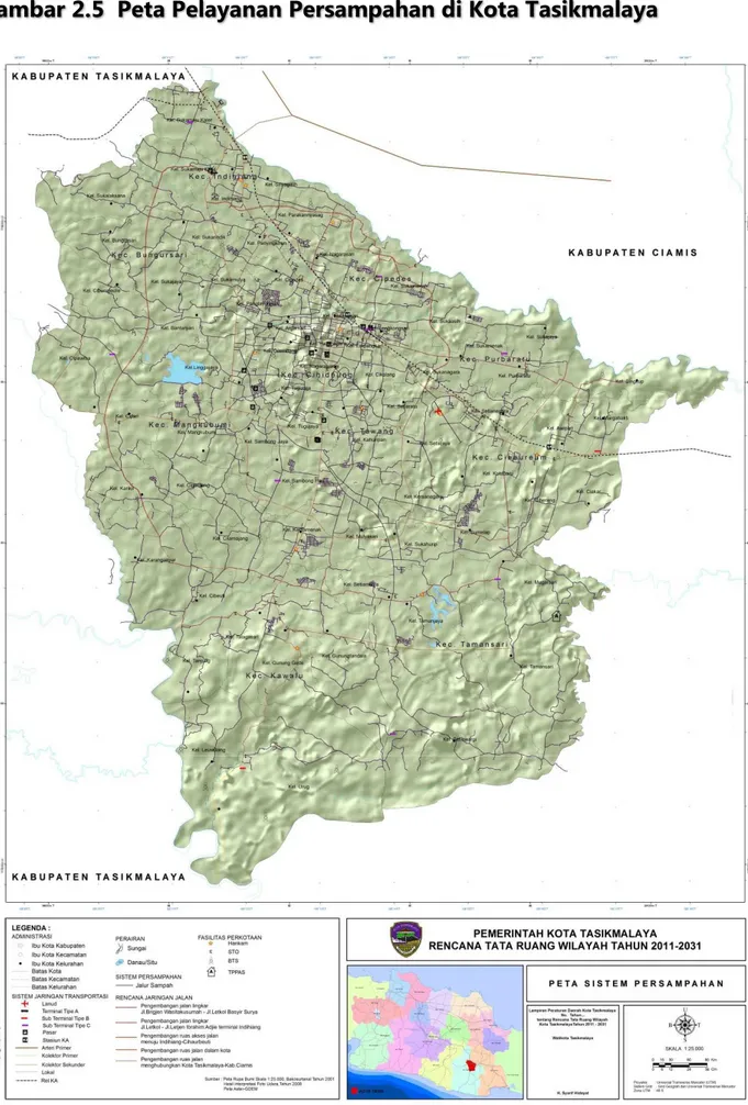 Gambar 2.5  Peta Pelayanan Persampahan di Kota Tasikmalaya 