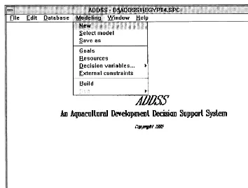 Fig. 3. The modeling menu popup.