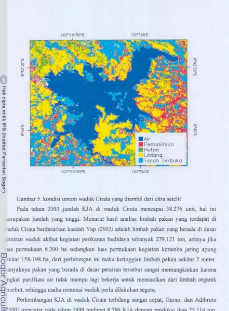 Gambar 5. kondisi umum waduk Cirata yang diambil dari citra satelit 