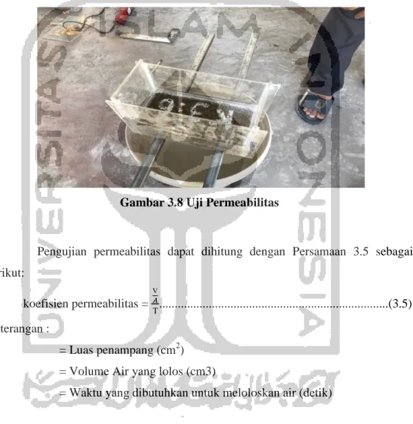 Gambar 3.8 Uji Permeabilitas  