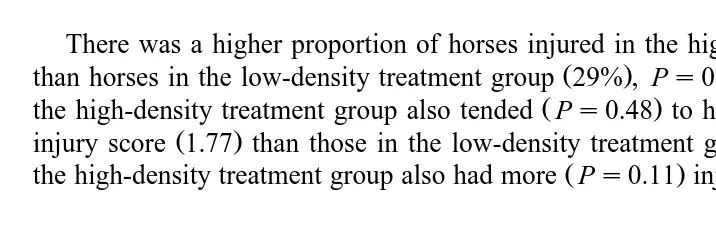 Table 2Comparison of injuries and severity between densities