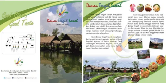 Ilustrasi   : Foto, denah lokasi dan berbagai macam makanan dan  minuman Resto Danau Tengah Sawah 