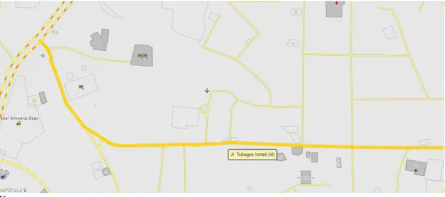 Gambar 1. Peta terrain objek penelitian rumah usaha di Jalan Tubagus Ismail 