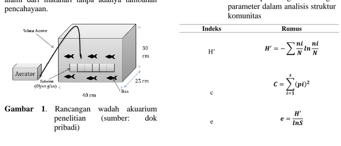 Gambar  1.  Rancangan  wadah  akuarium  penelitian  (sumber:  dok  pribadi) 