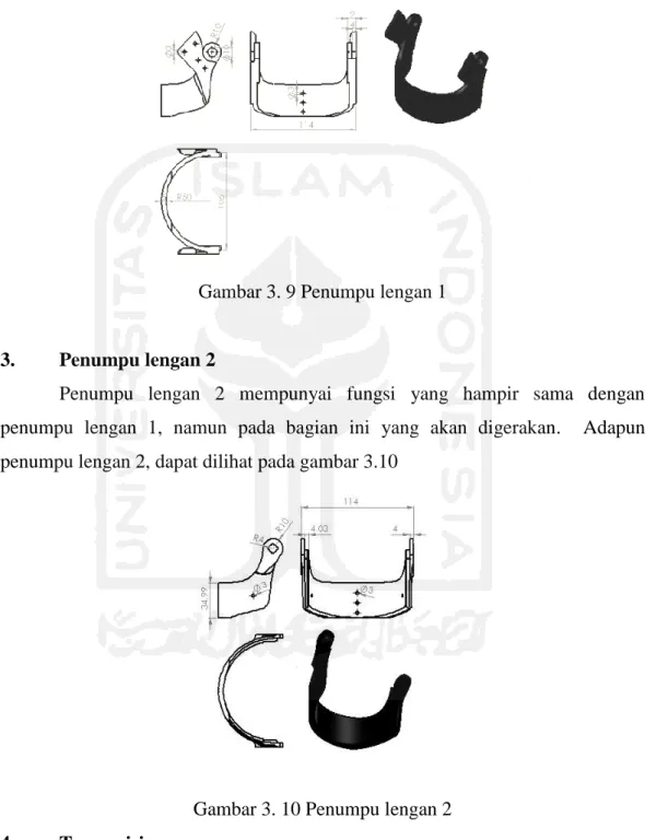 Gambar 3. 9 Penumpu lengan 1 