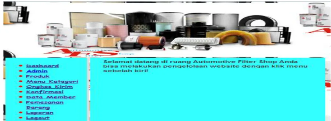Gambar 4. Halaman Utama Admin 