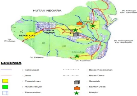 Gambar  1.  Peta  Analisis  bencana  Desa  Melung  (sumber:  Laporan  Penyelenggaran  Pemerintahan  Desa  (LPPD) Desa Melung  