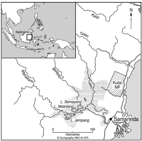 Figure 1. Location of the Kutai study region.