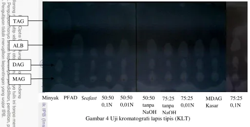 Gambar 4 Uji kromatografi lapis tipis (KLT) 