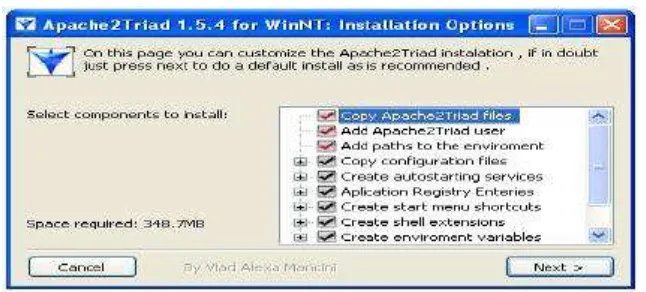 Gambar 5.1 Instalasi Apache2triad