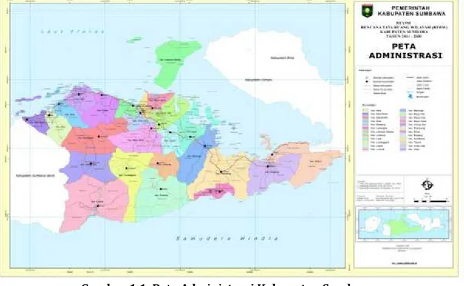 Gambar 1.1. Peta Administrasi Kabupaten Sumbawa