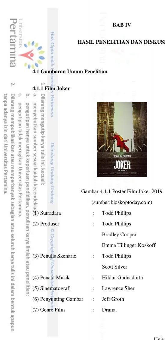 Gambar 4.1.1 Poster Film Joker 2019   (sumber:bioskoptoday.com)  (1) Sutradara  :  Todd Phillips 