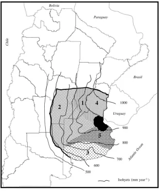Fig. 1. Location of the pampas in the Argentinean territory.