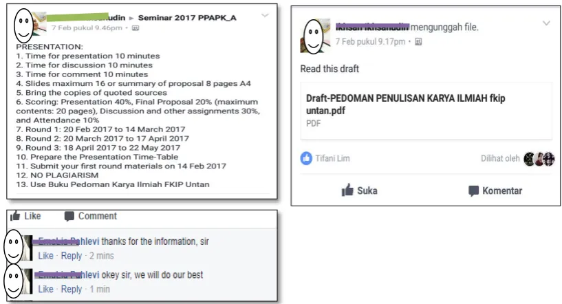 Figure 9.Communications through Group Facebook 