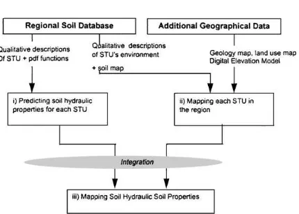 Fig. 3. A general procedure for mapping soil hydraulic propertyfrom a regional soil database.