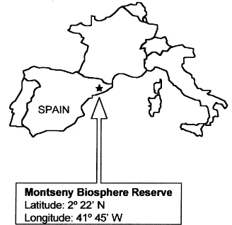 Fig. 1. Montseny Biosphere Reserve location in SW Europe.