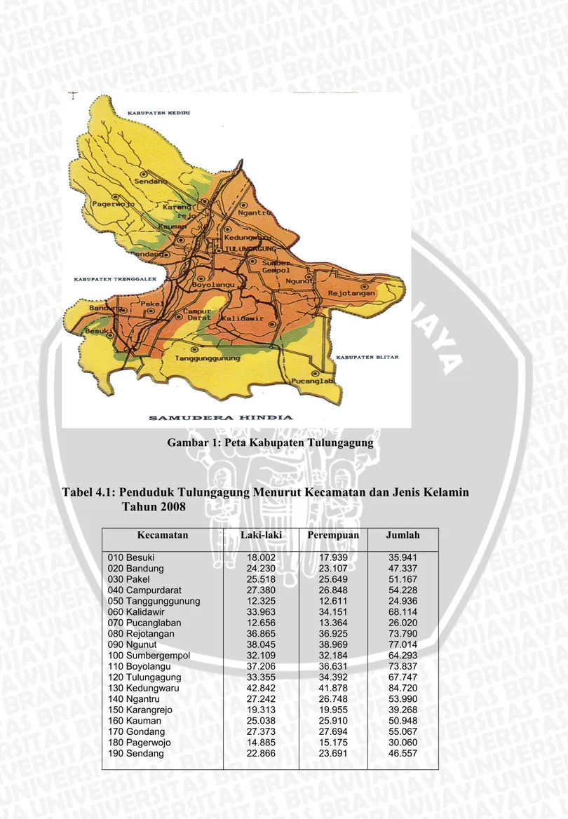 Gambar 1: Peta Kabupaten Tulungagung 