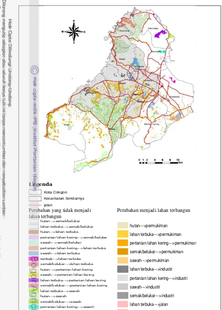 Gambar 21 Peta perubahan penggunaan/penutupan lahan Tahun 2005-2011 di Kota 