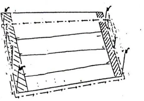 Gambar 3.1 Lintasan Tes Lari Bolak Balik 5 m  (Eri Pratiknyo Dwikusworo, 2000 : 83) 