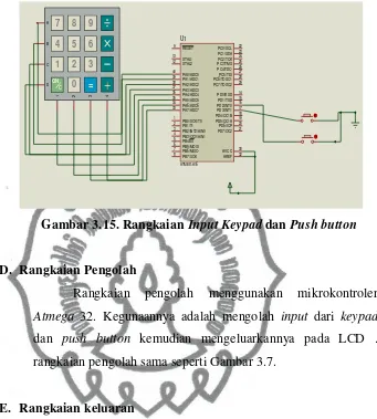 Gambar 3.15. Rangkaian Input Keypad dan Push button 