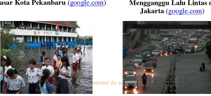 Gambar 1.1 Genangan Air di Sekolah Dasar Kota Pekanbaru (google.com) 