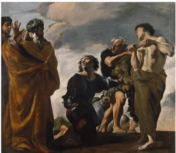 Gambar 1.3: Musa dengan para mata-mata ke Yerikho,  karya Giovanni Lanfranco  (1582 - 1647)