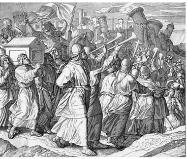 Gambar 1.4: Penyerangan ke Yerikho.  Karya Julius Schnoor von Carolsfeld. Domain publik