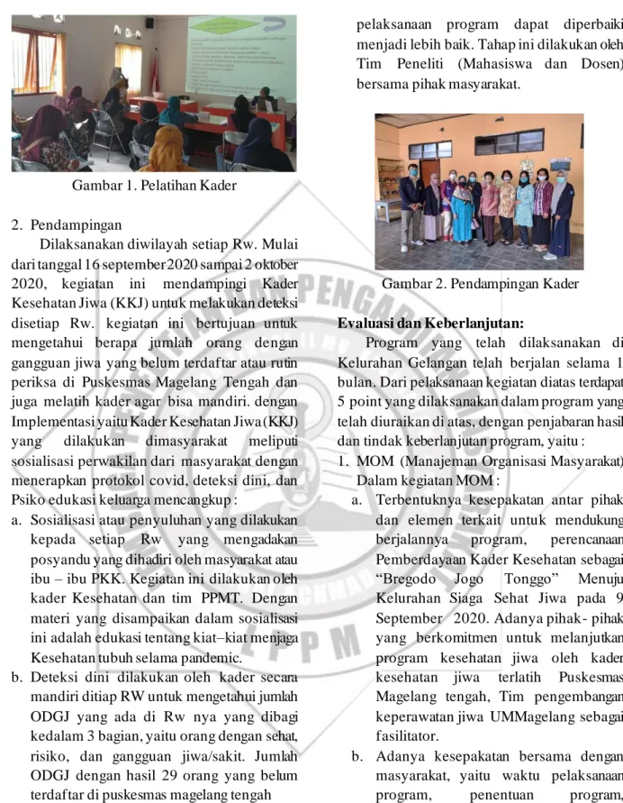 Gambar 1. Pelatihan Kader 