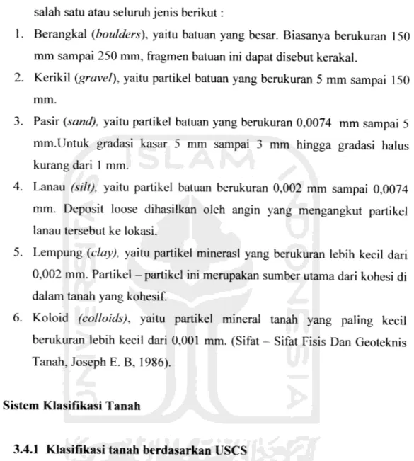 Gambar 3.1 menunjukkan system klasifikasi tanah berdasarkan tekstur,