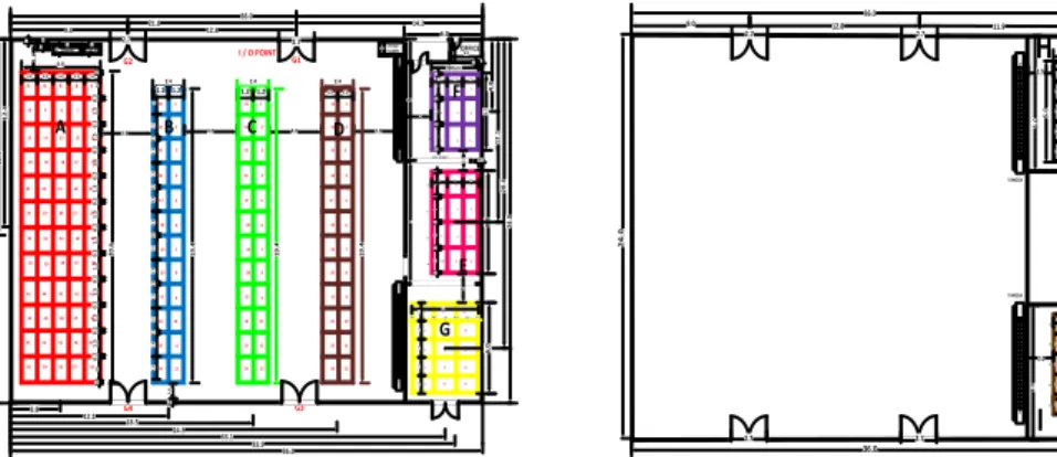 Gambar 1 Tata Letak Gudang Eksisting (a) Lantai 1, (b) Lantai 2 