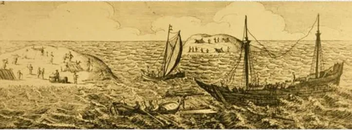 Ilustrasi Pemberontakan anak buah Kapal Batavia (Sumber: WA Museum) 