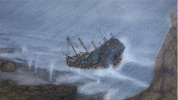 Ilustrasi Kapal Zuytdorp hilang tanpa jejak pada musim dingin 1712 dalam perjalanan dari  belanda ke batavia ( Jakarta ) 