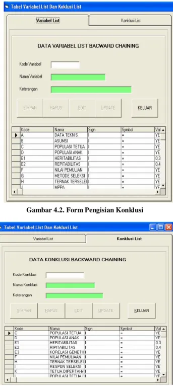 Gambar 4.1.. Form Pengisian  Variabel 