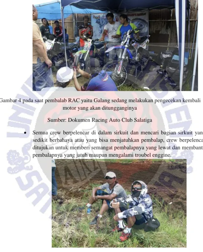 Gambar 5 pada saat crew berpelencar didalam sirkuit  Sumber: Dokumen Racing Auto Club Salatiga 