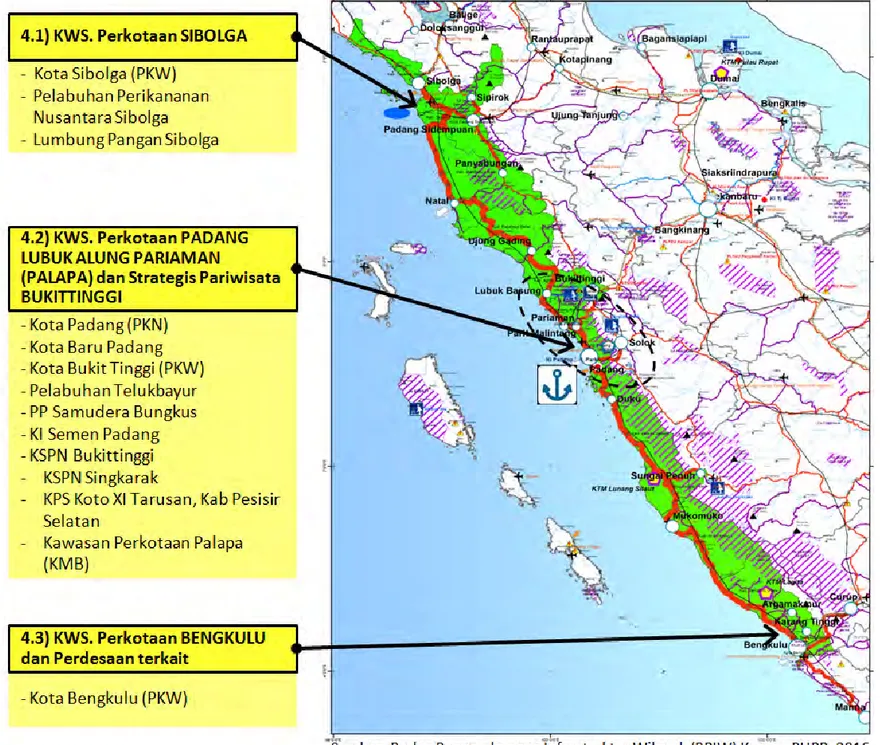 Gambar 4. 6. WPS 4 : Kawasan di Pusat Pertumbuhan Sedang Berkembang Sibolga – Padang - Bengkulu 