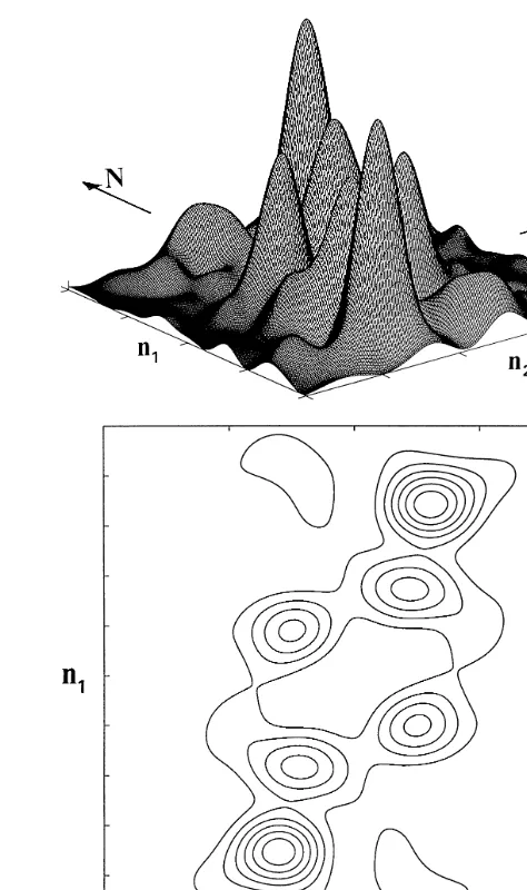 Fig. 9. A contour map of the reduced elevation of the analyzedrectangular area in Fig