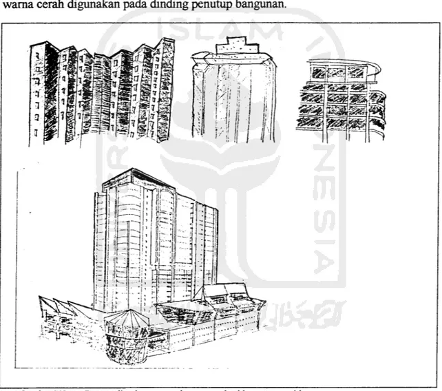 Gambar IV.4. : Penampilan bangunan dengan analogi bangunan sekitamya