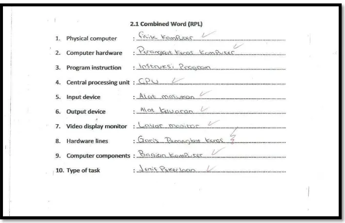 Figure 3.4 Worksheet on Translating Phrase 1 