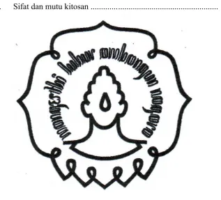 Tabel 2. Sifat dan mutu kitosan ............................................................