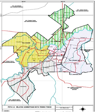 Gambar 4.1. Peta Administrasi Kota Tebing Tinggi 