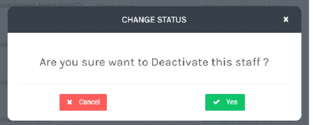 Gambar 4.5 Change Staff Status 