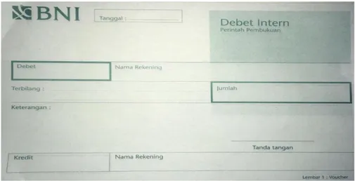 Gambar 3 6 Nota Debit Intern.              Sumber: Dokumen pribadi Bank Negara Indonesia 