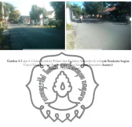 Gambar 4.3 dan 4.4 Jalan Kolektor Primer dan Kolektor Sekunder di wilayah Surakarta bagian 