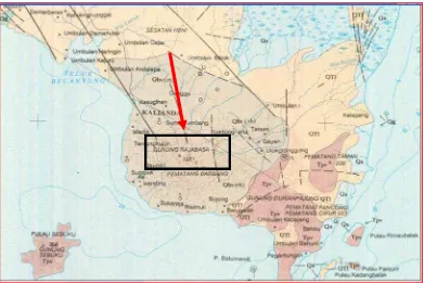 Gambar 1. Peta Geologi Regional Gunung Rajabasa, Kalianda LampungSelatan (Mangga dkk, 1994).