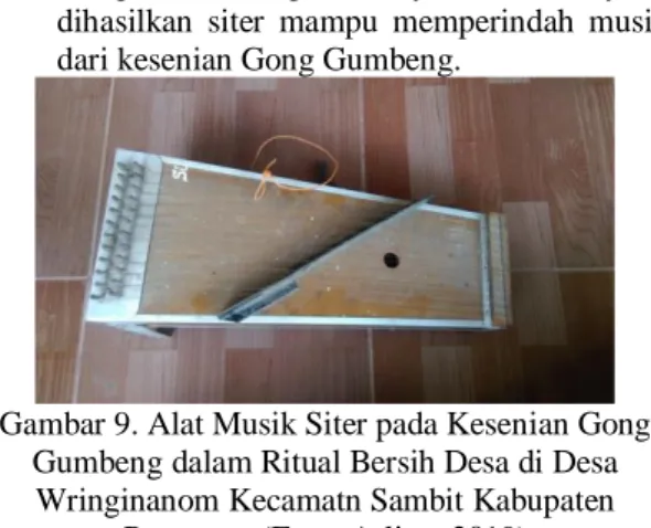 Gambar 8. Alat Musik Slenthem dan Gambang  pada Kesenian Gong Gumbeng dalam Ritual  Bersih Desa di Desa Wringinanom Kecamatan  Sambit Kabupaten Ponorogo (Foto: Arlina, 2019) 